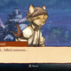 A screenshot from Fuga: Melodies of Steel in which a child realizes they've killed people.